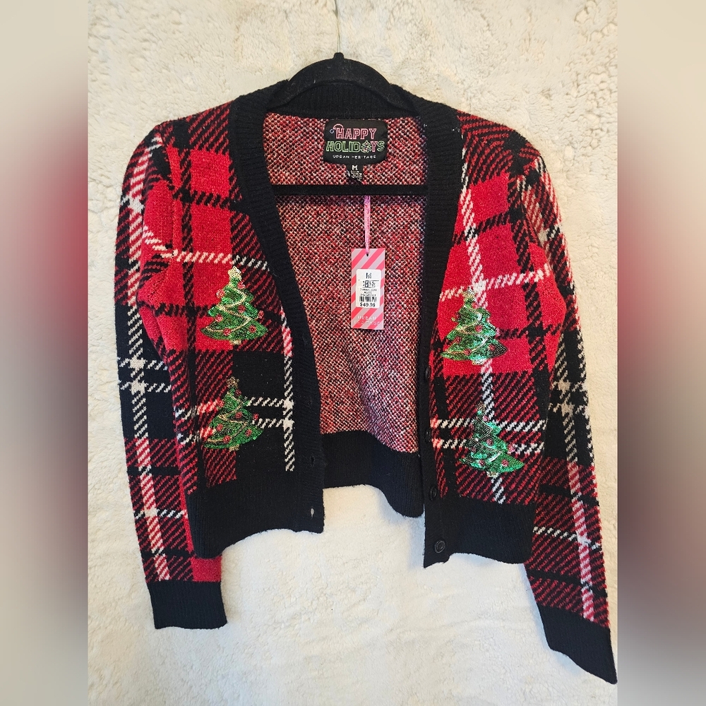 2 For $20 - Urban Heritage Red and Black Plaid Cardigan
